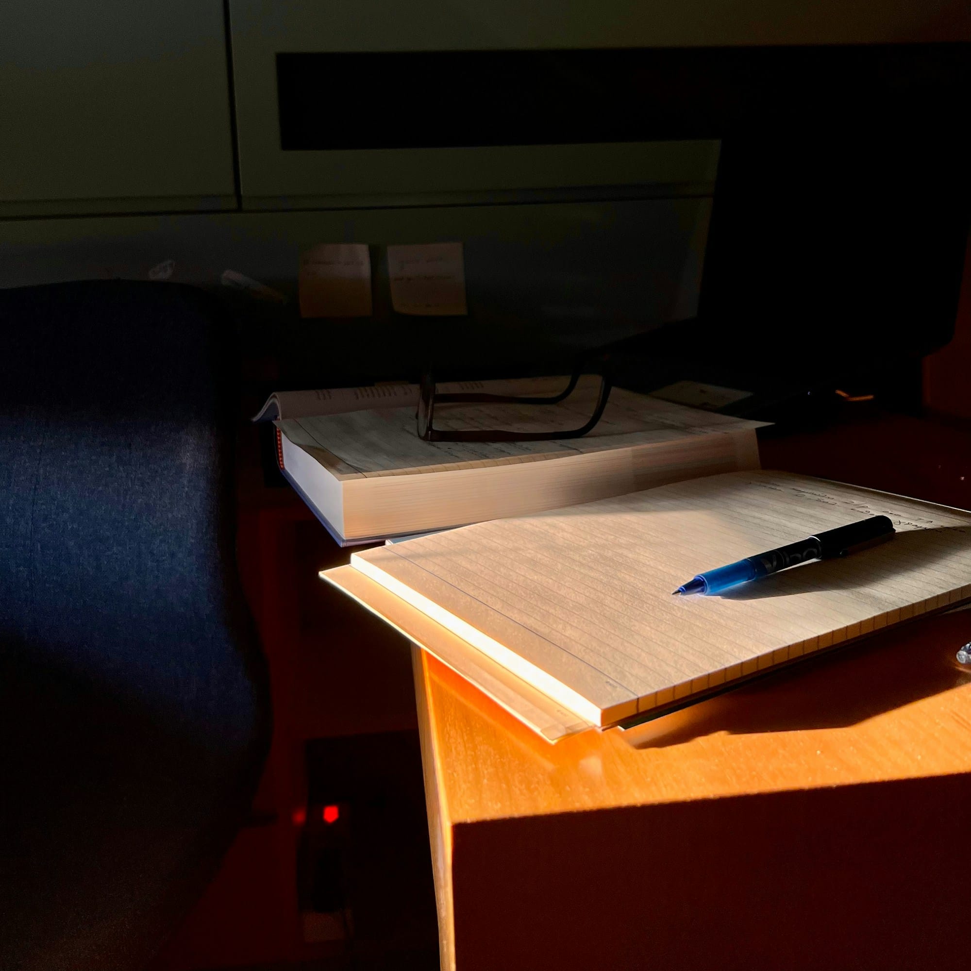 Study desk with book and pen for GDC article