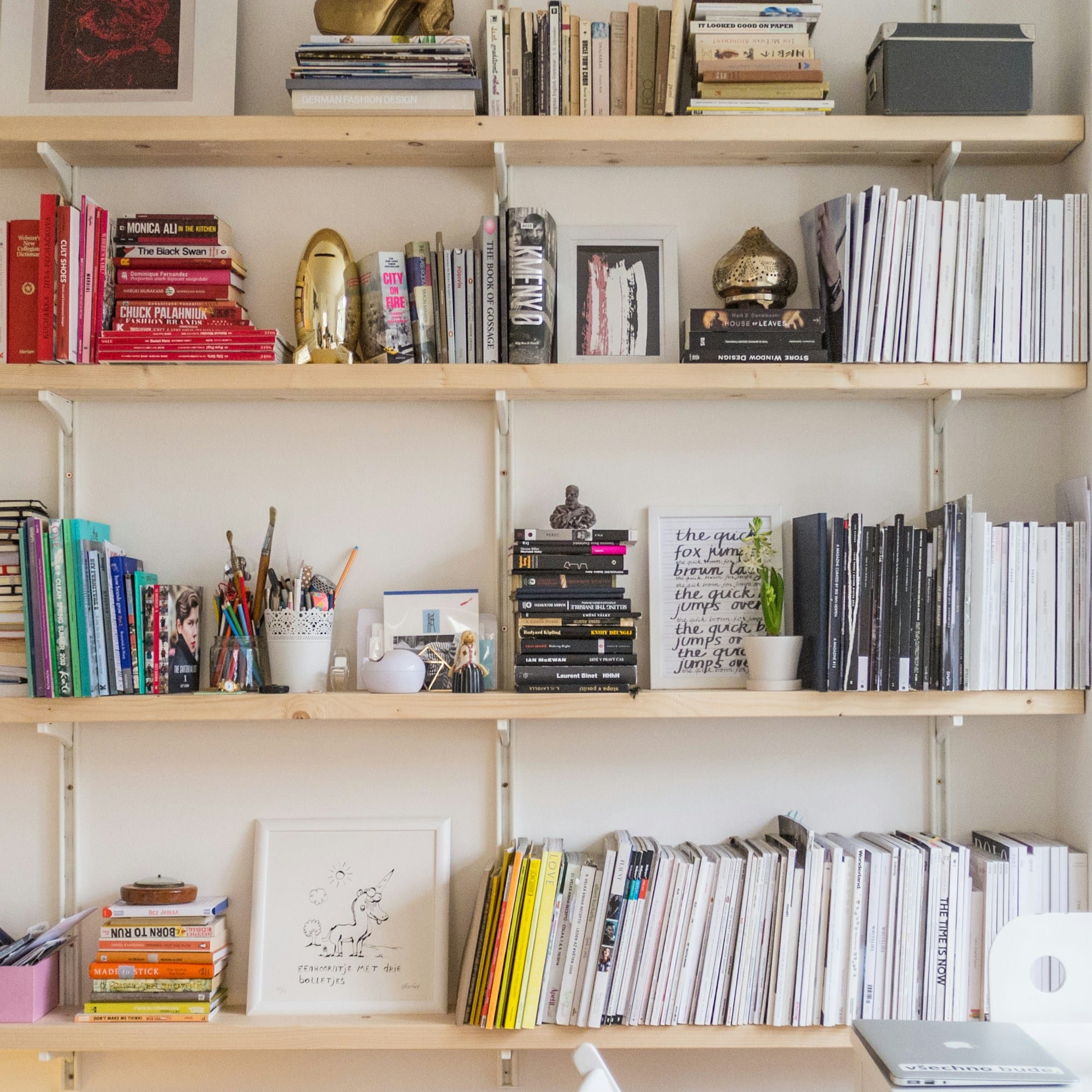 books on shelf in library